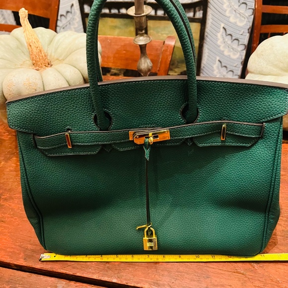 Green Leather Birkin Gold 35 - Picture 5 of 5